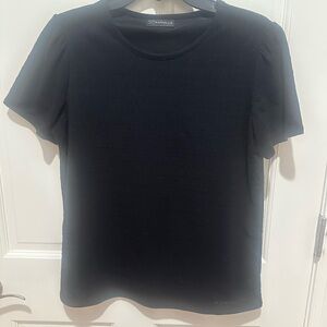 Rafaella Black Short Sleeve Top, Size M